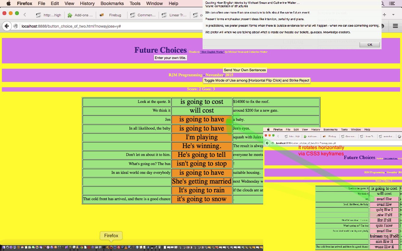 HTML/Javascript Choice of Two Flipping Tutorial