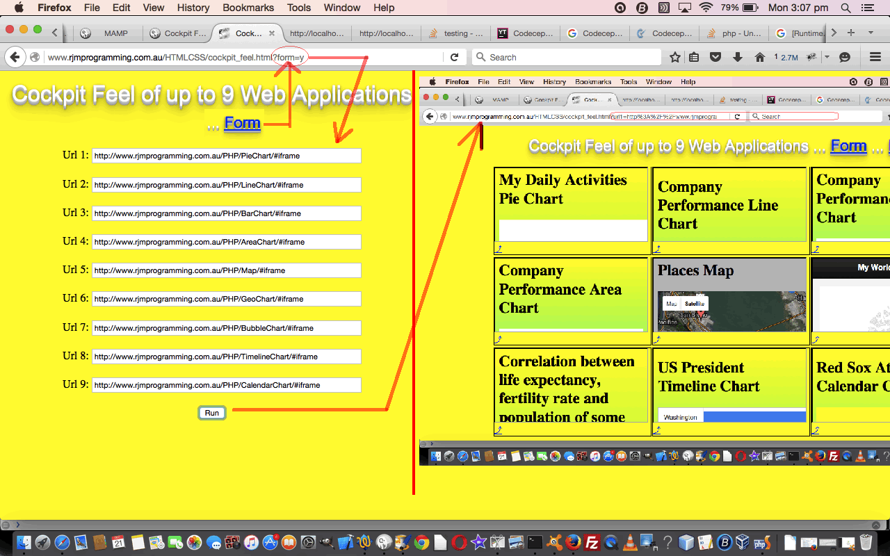 HTML/Javascript Cockpit of Web Applications Form Tutorial