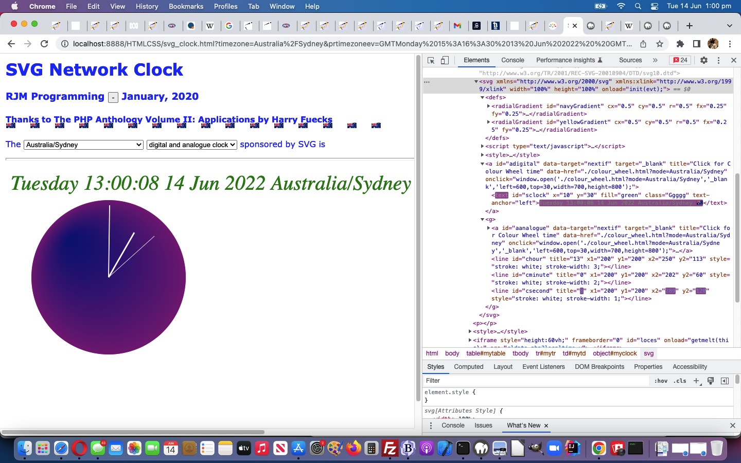 SVG Network Digital and Analogue Clock Synchronizing Tutorial