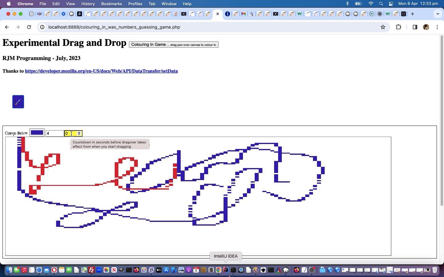 Colouring In Canvas Clone of Numbers Guessing Game Tutorial