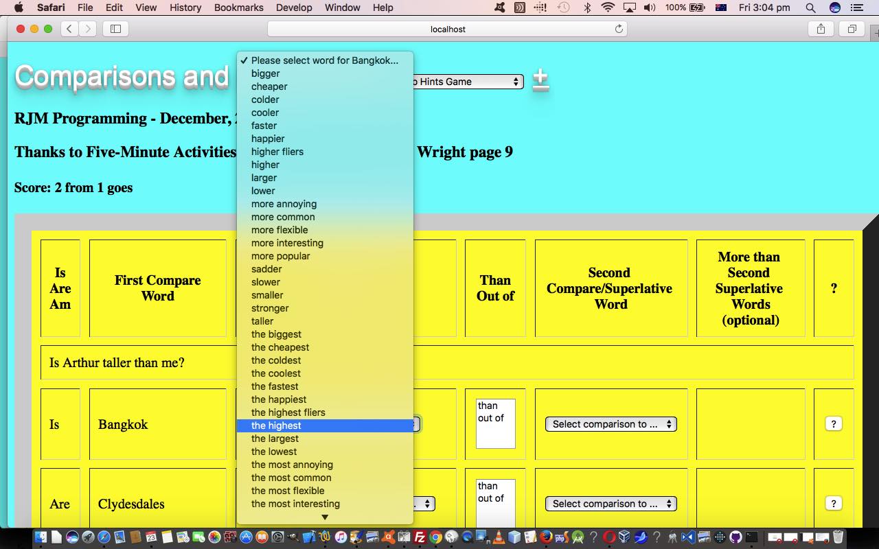 HTML Superlative Compare Game Data Attributes Tutorial