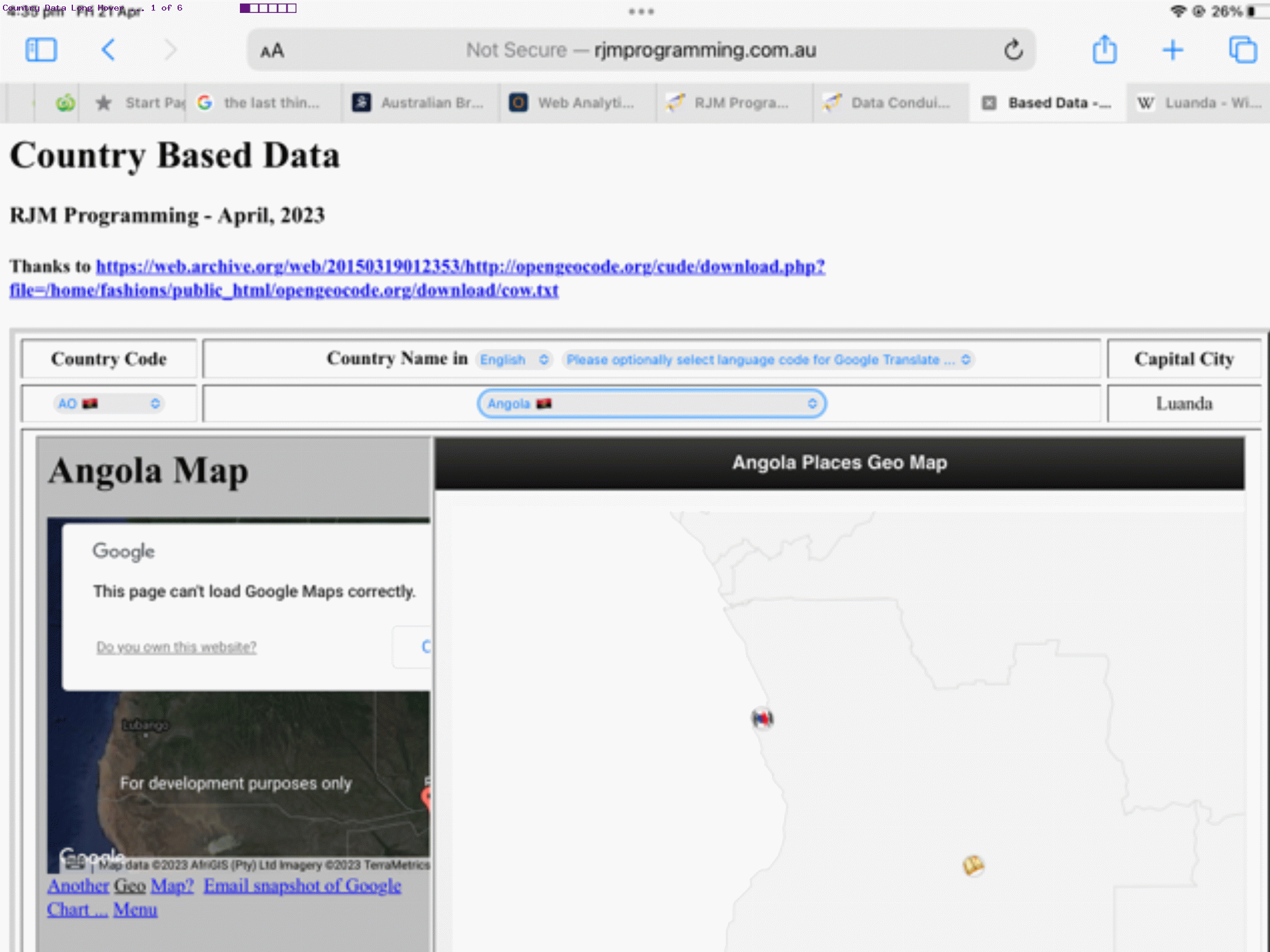 Country Data Long Hover Tutorial