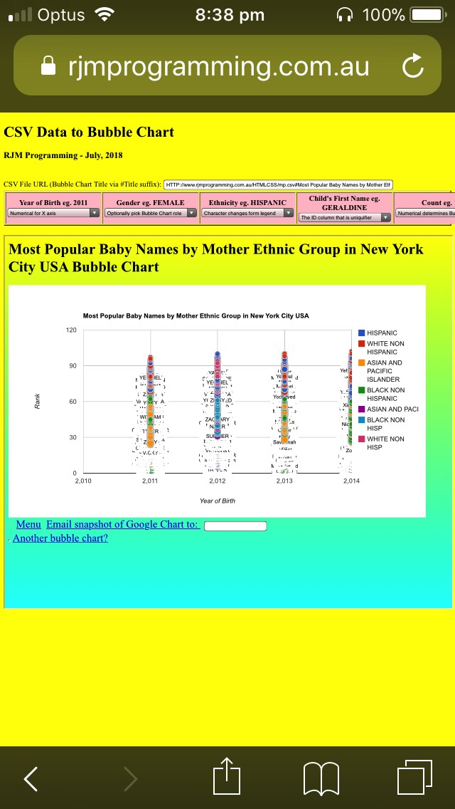 Google Chart Bubble Chart via Client CSV Tutorial