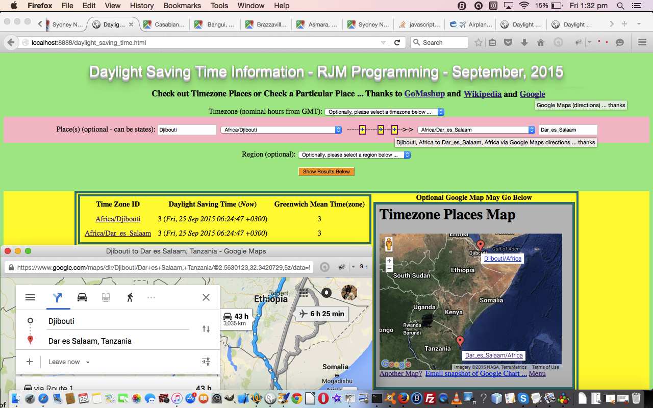 HTML/PHP Timezone Feed Trip Planner Tutorial