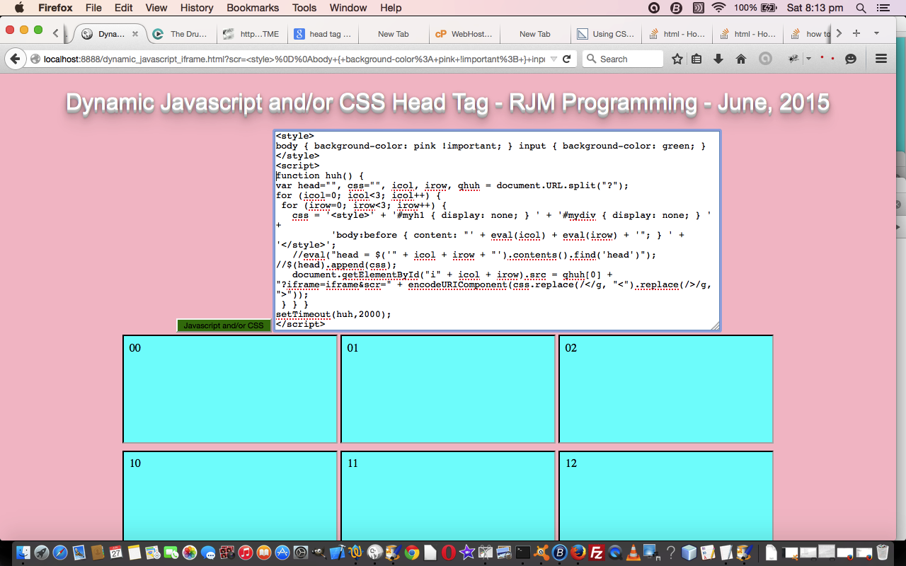 Dynamic Javascript and CSS Primer Tutorial