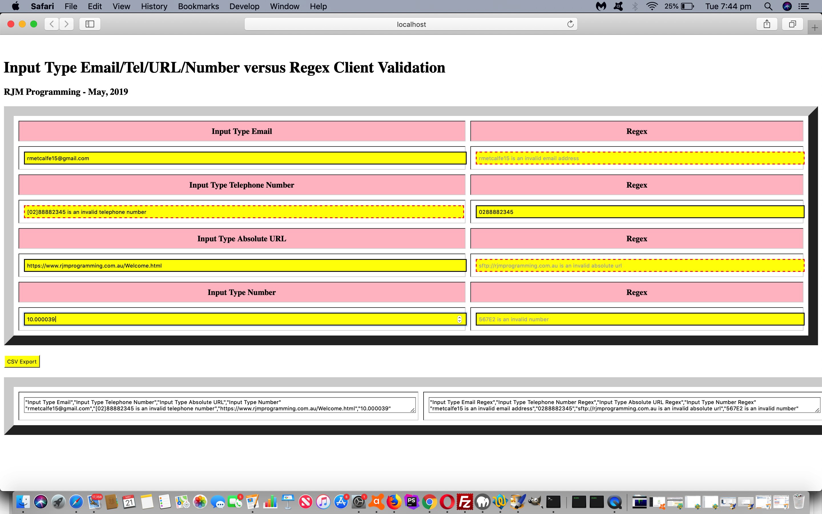 HTML CSV Report Validation via Client Input or Regular Expression Tutorial