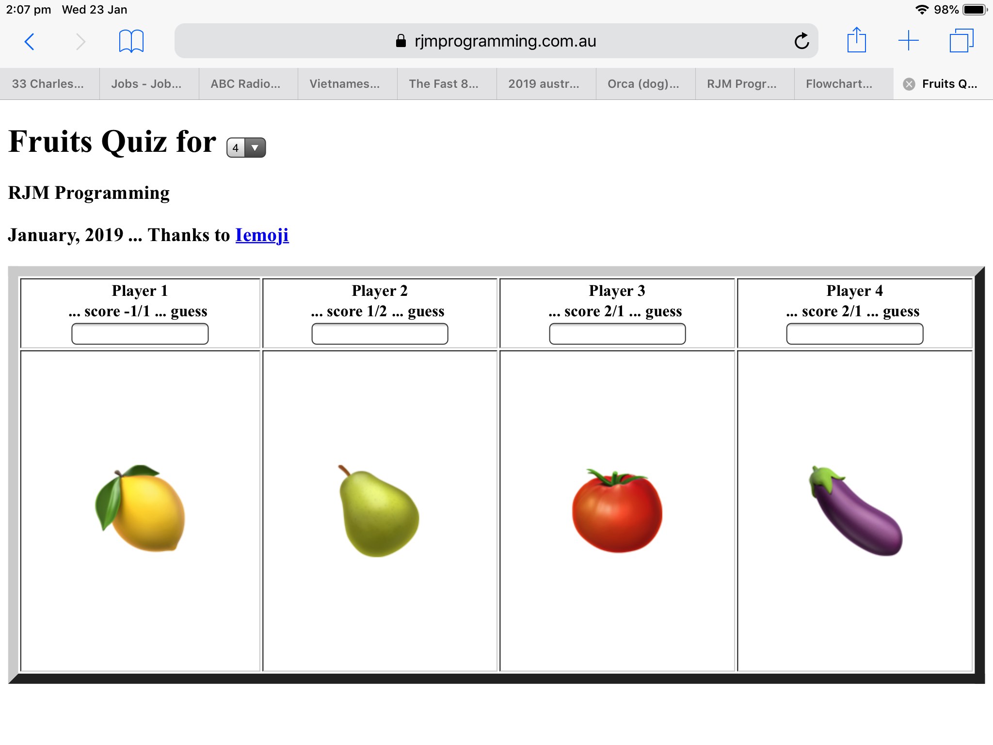 Fruits Emoji Game Primer Tutorial