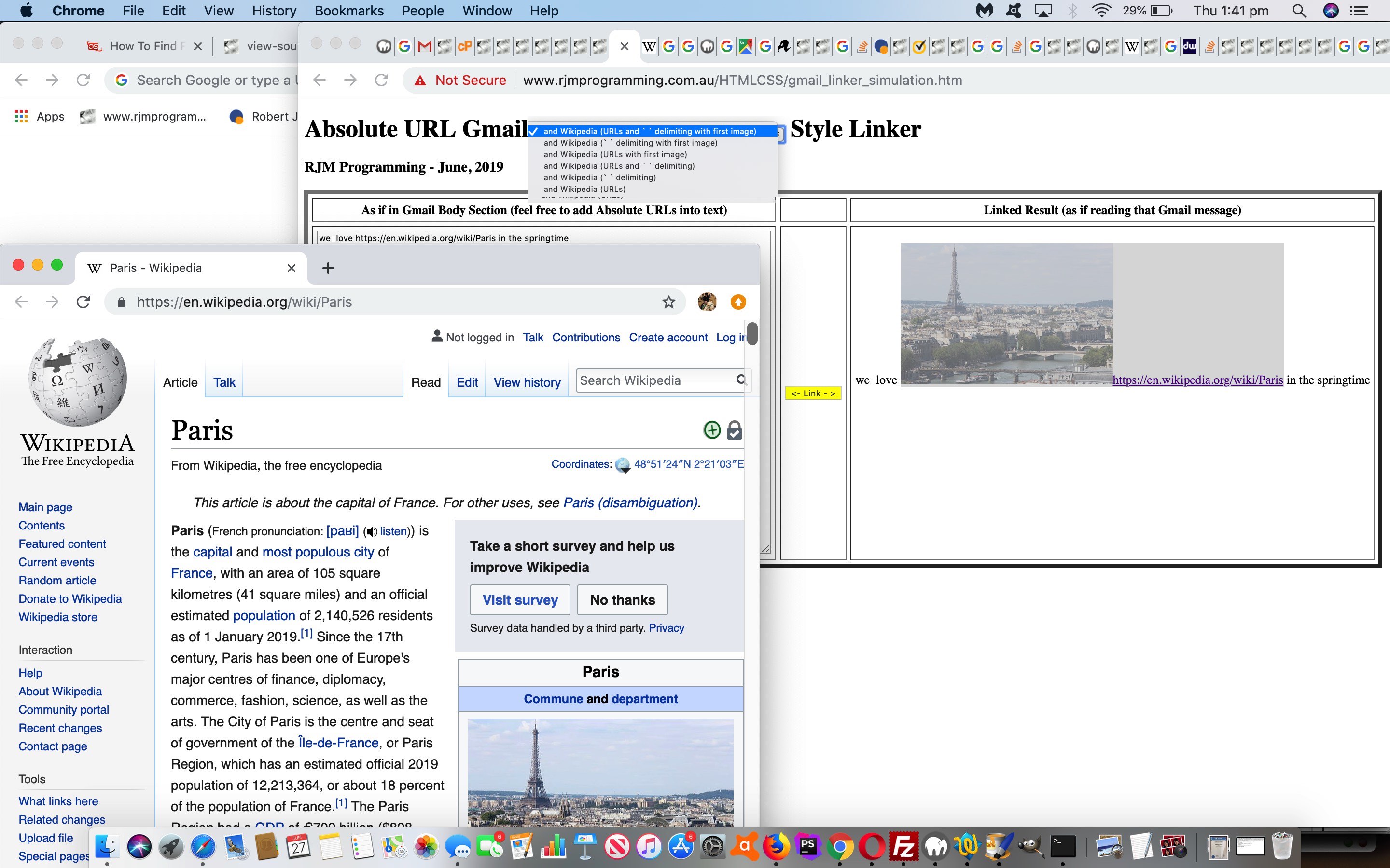 Gmail URL Linker Simulation Wikipedia Tutorial