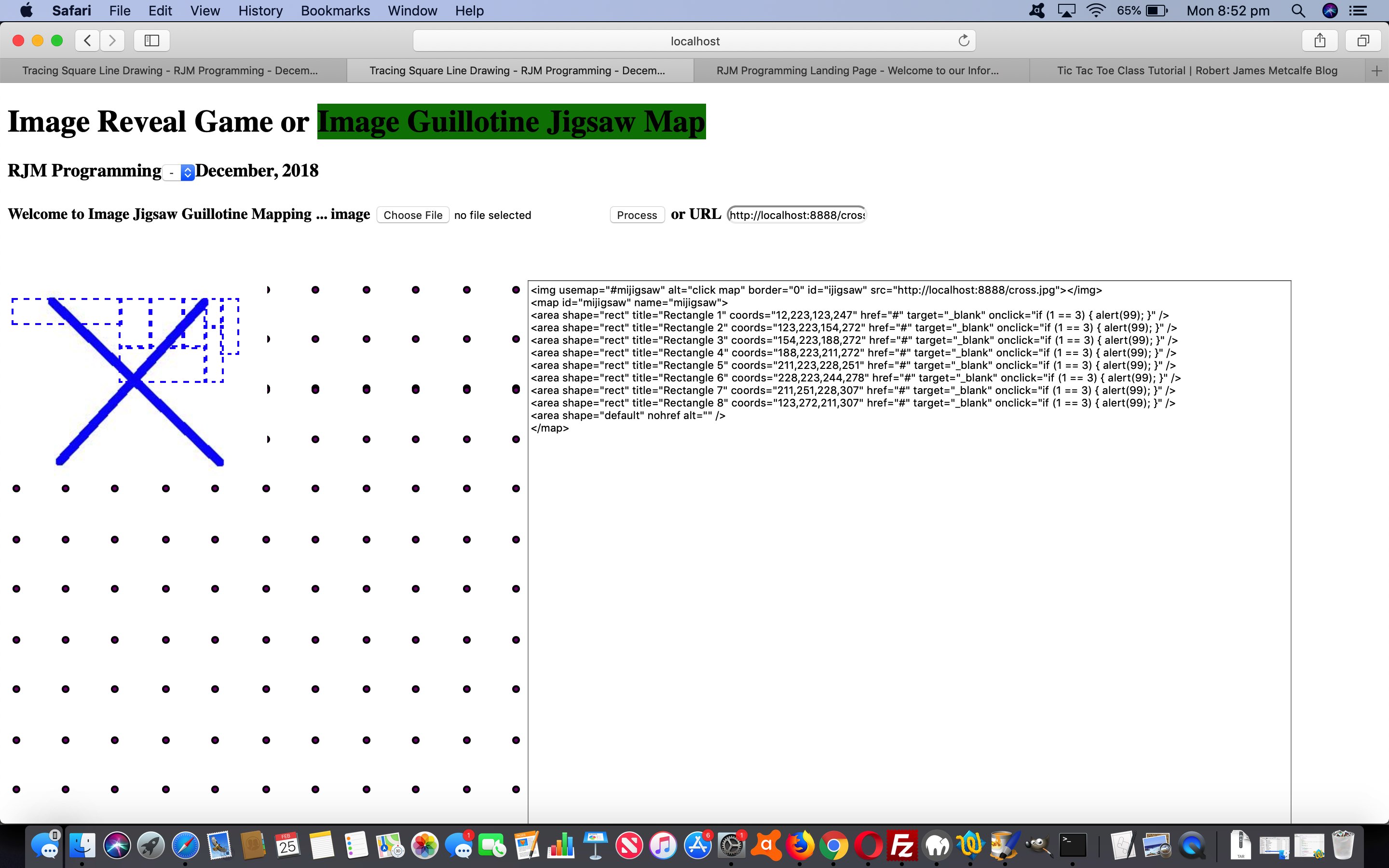 HTML Square Horizontal Rule Image Map Jigsaw Tutorial