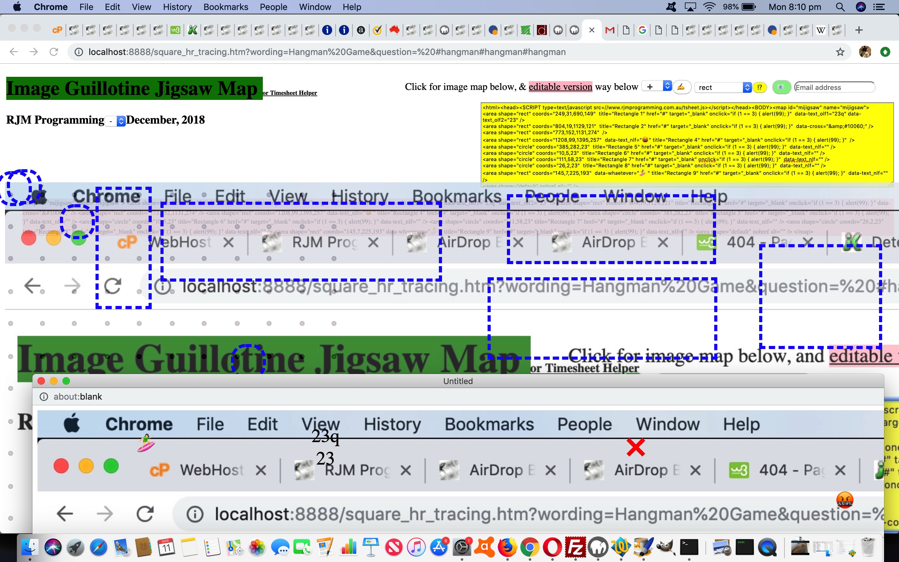 HTML Square Horizontal Rule Image Map Jigsaw Content Tutorial