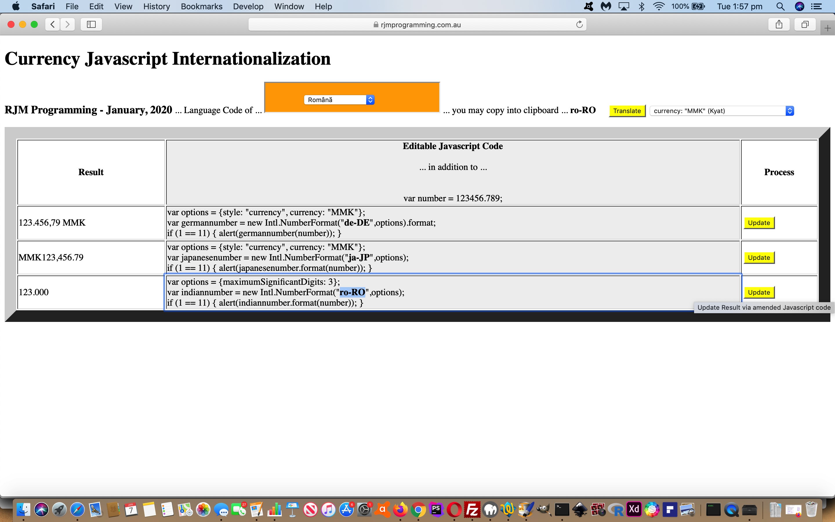 Currency Number Javascript Internationalization Tutorial