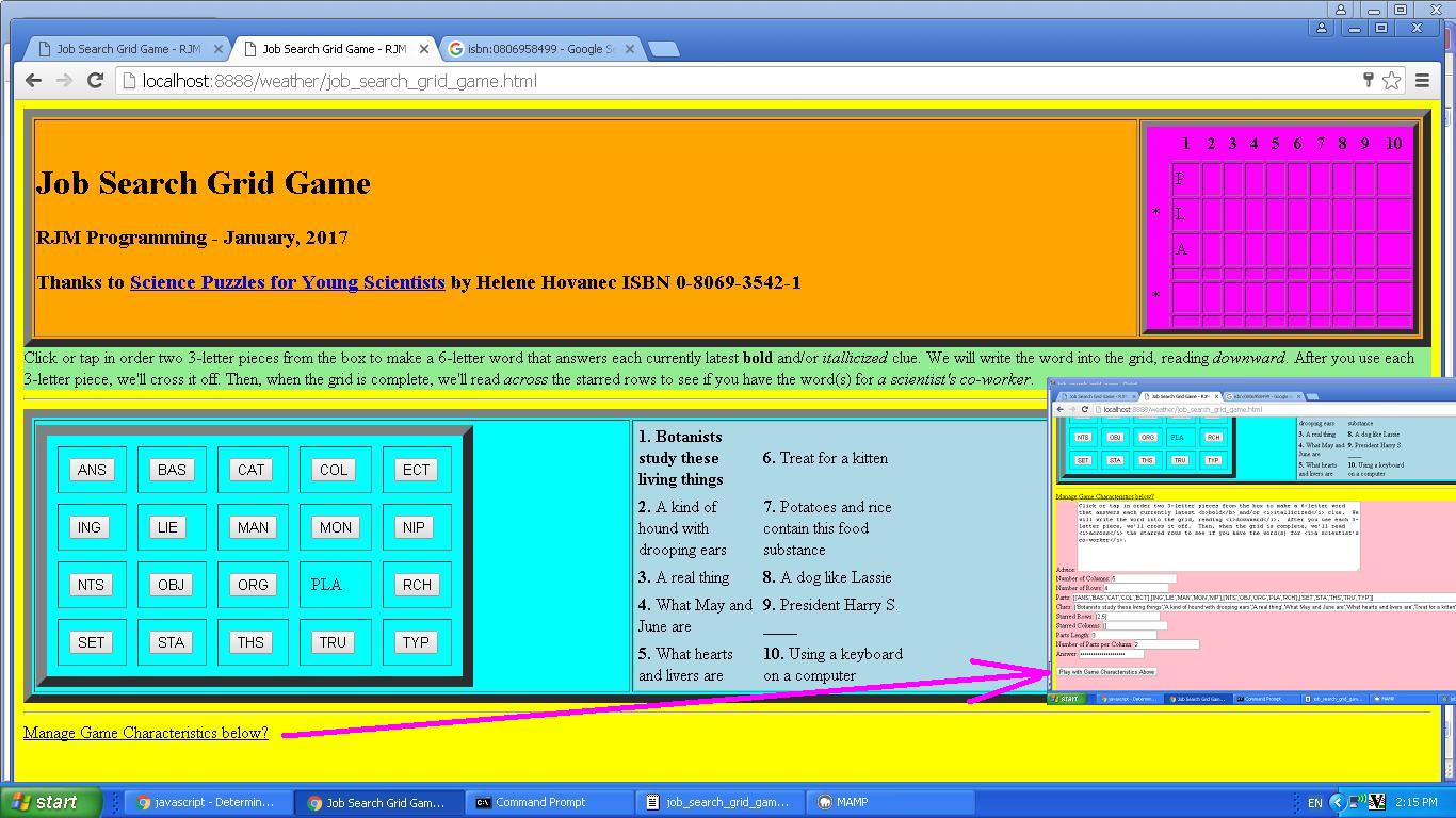 Job Search Grid Game Tutorial