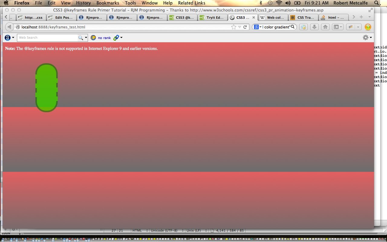 CSS3 @keyframes Rule Primer Tutorial