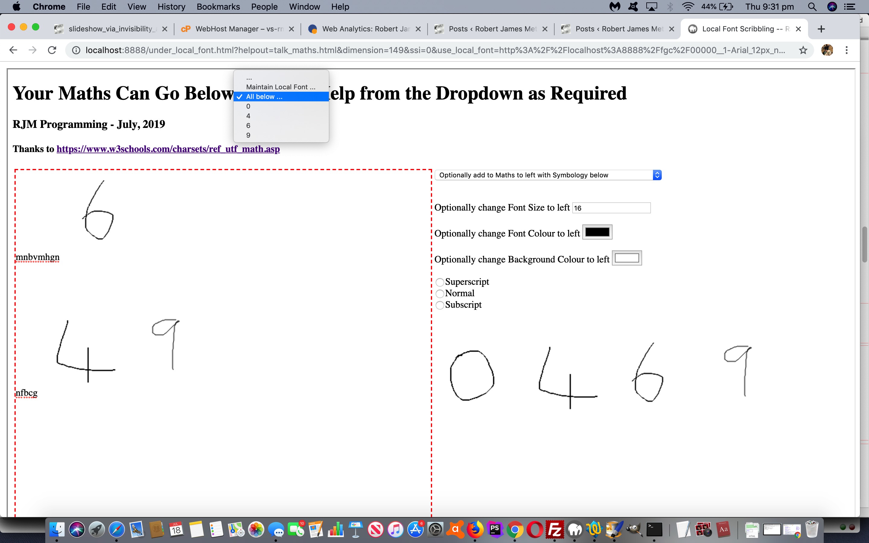 Maths Symbology via Div Local Font Tutorial