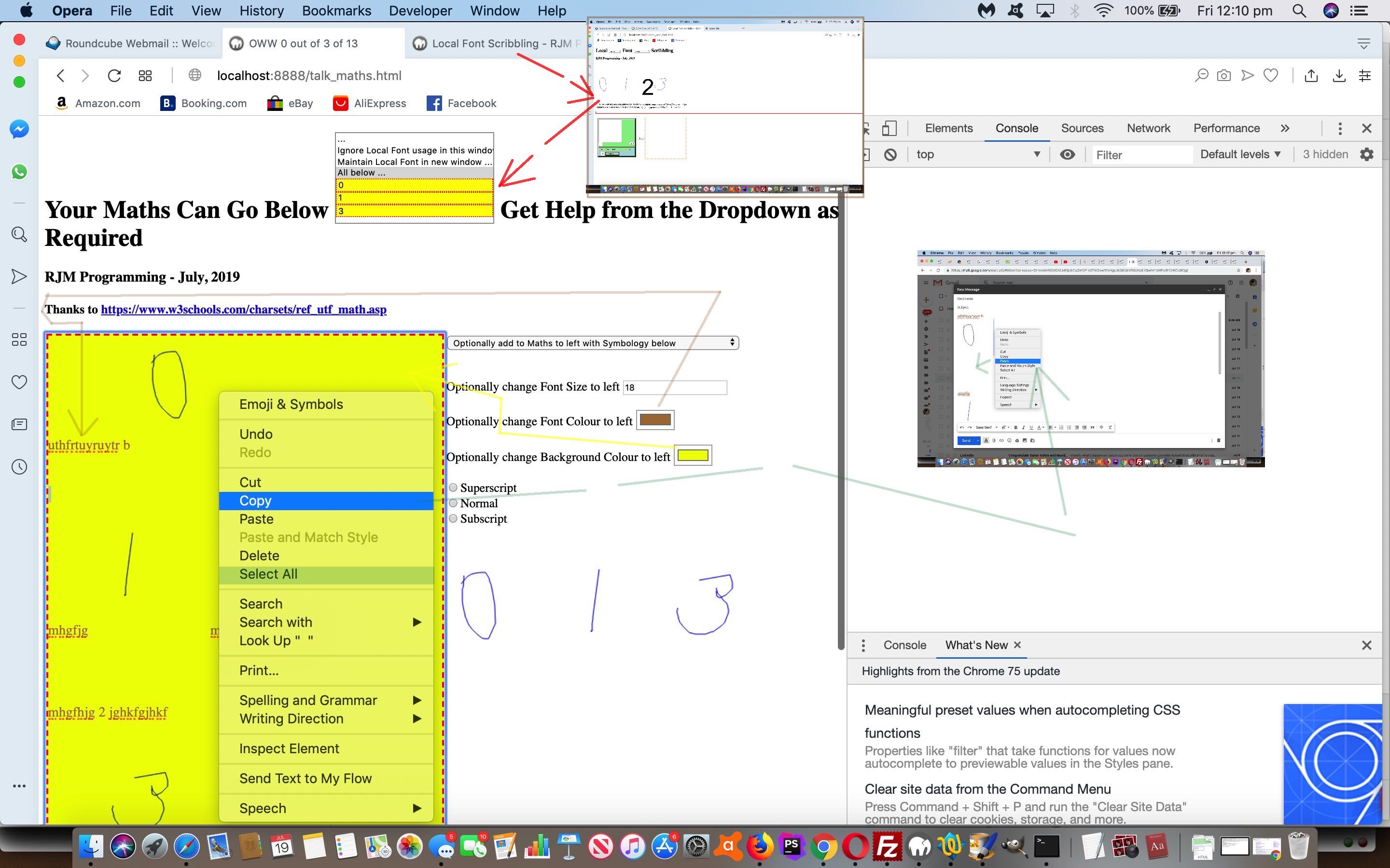 Maths Symbology via New Window Local Font Tutorial