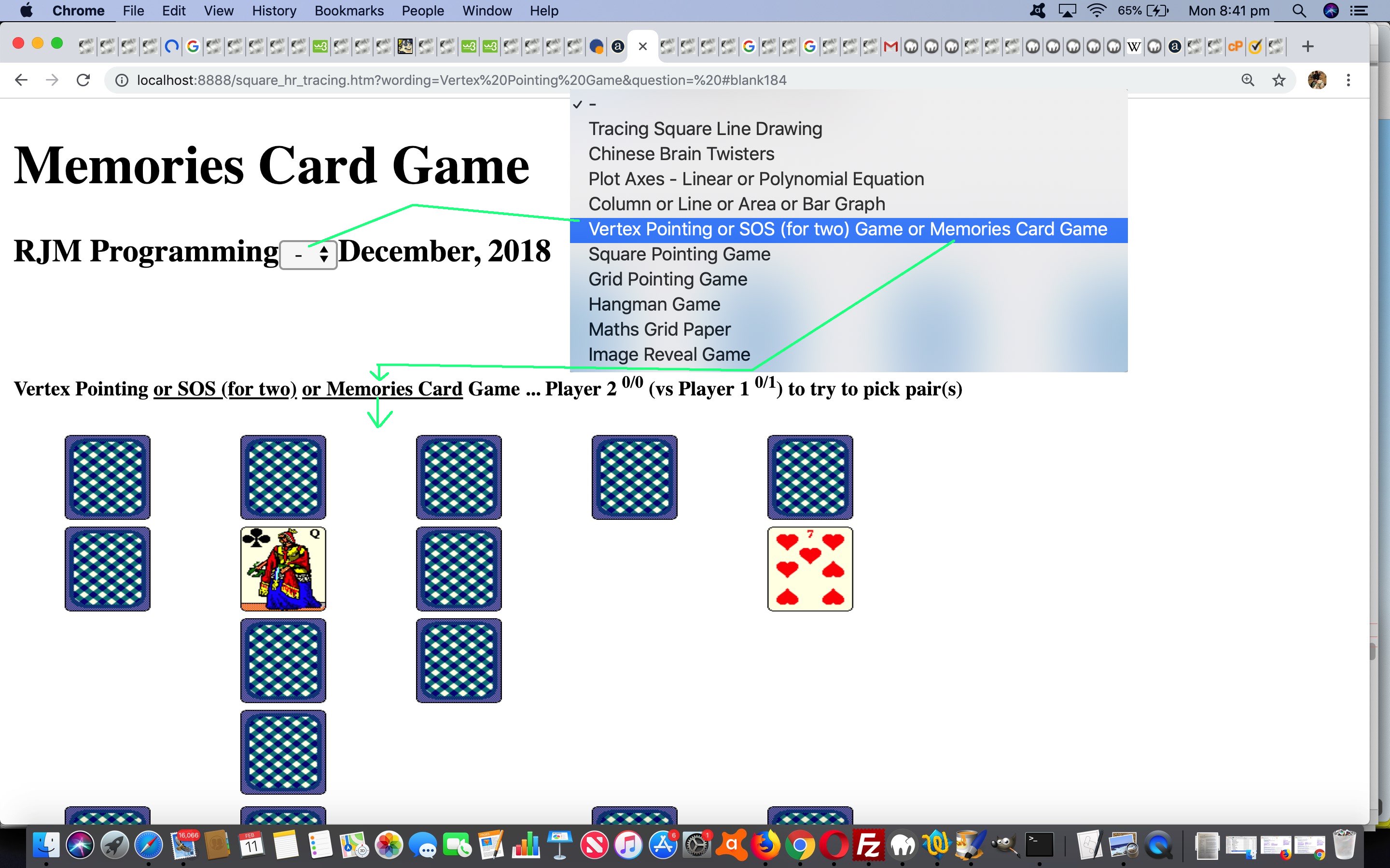 HTML Square Horizontal Rule Memories Card Game Tutorial