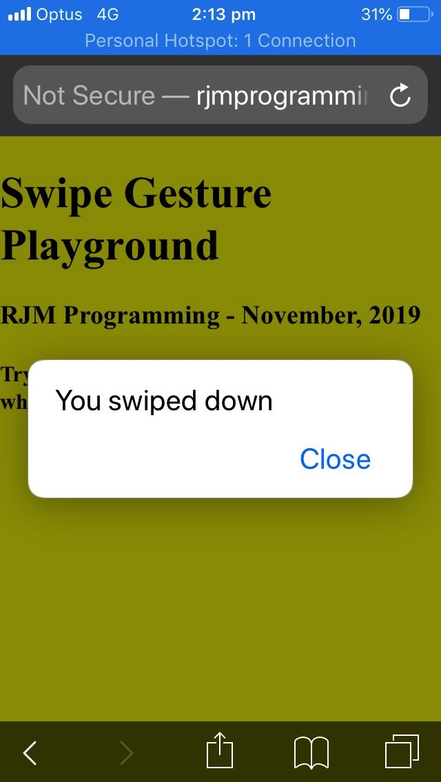 Mobile Swipe Gesture Detection Primer Tutorial