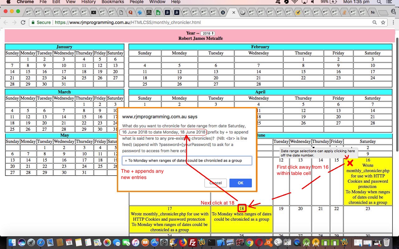 Monthly Chronicler Date Range Tutorial