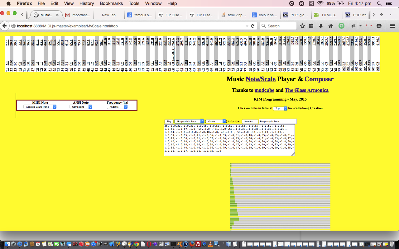 HTML/Javascript/PHP Compose Music Tutorial