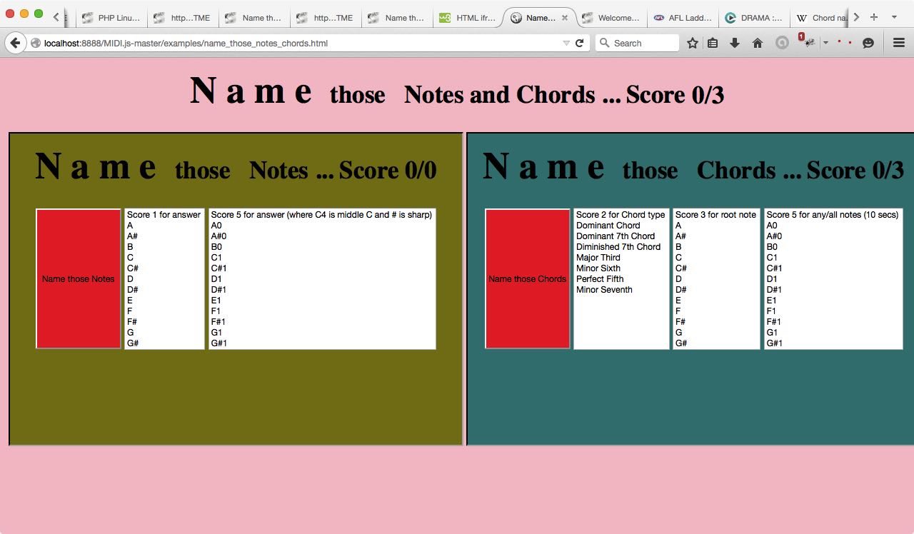 HTML/Javascript Music Chord Game Tutorial