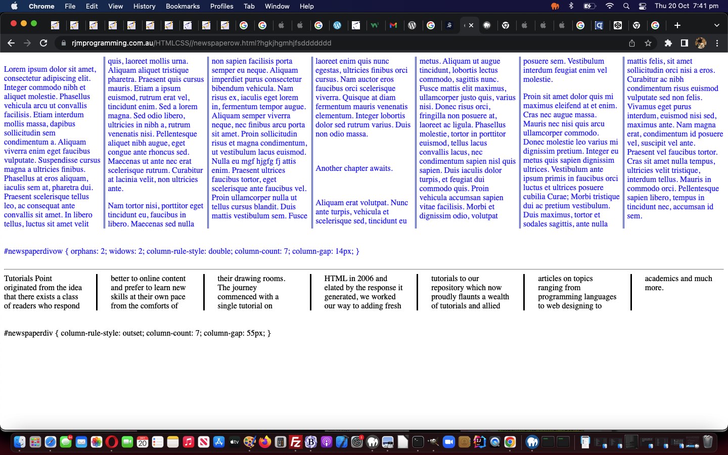 CSS3 Multi Columns Orphans and Widows Tutorial