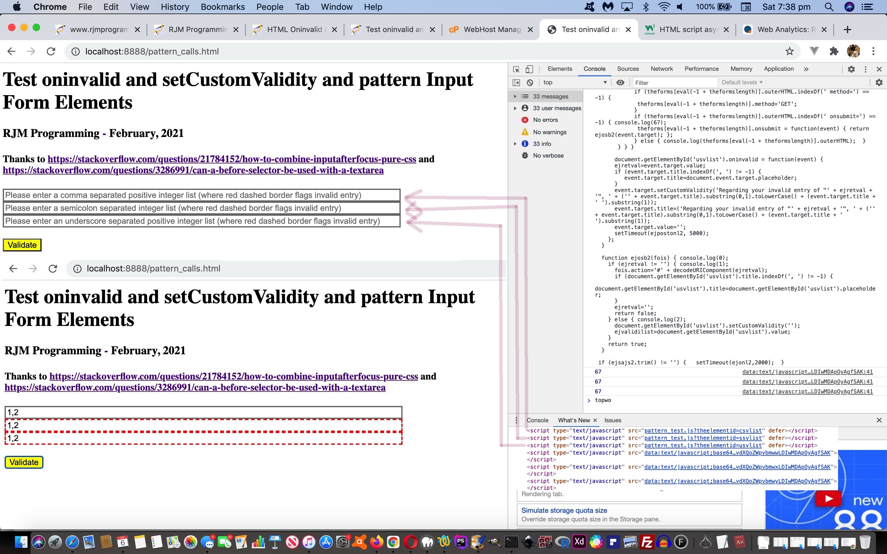 Javascript Oninvalid Pattern setCustomValidity Event Form Validations Tutorial