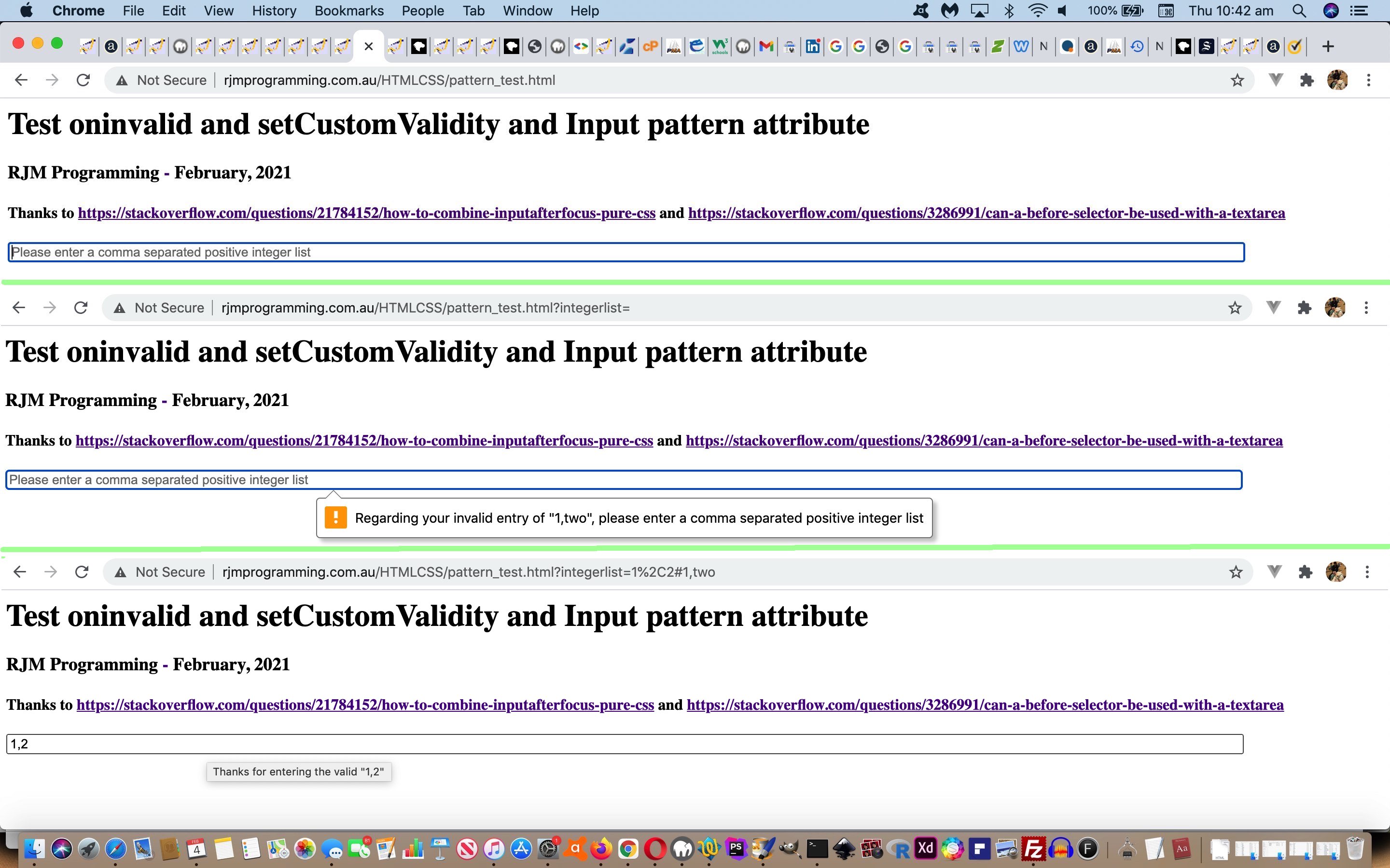 HTML Oninvalid Event Form Validation Pattern setCustomValidity Tutorial