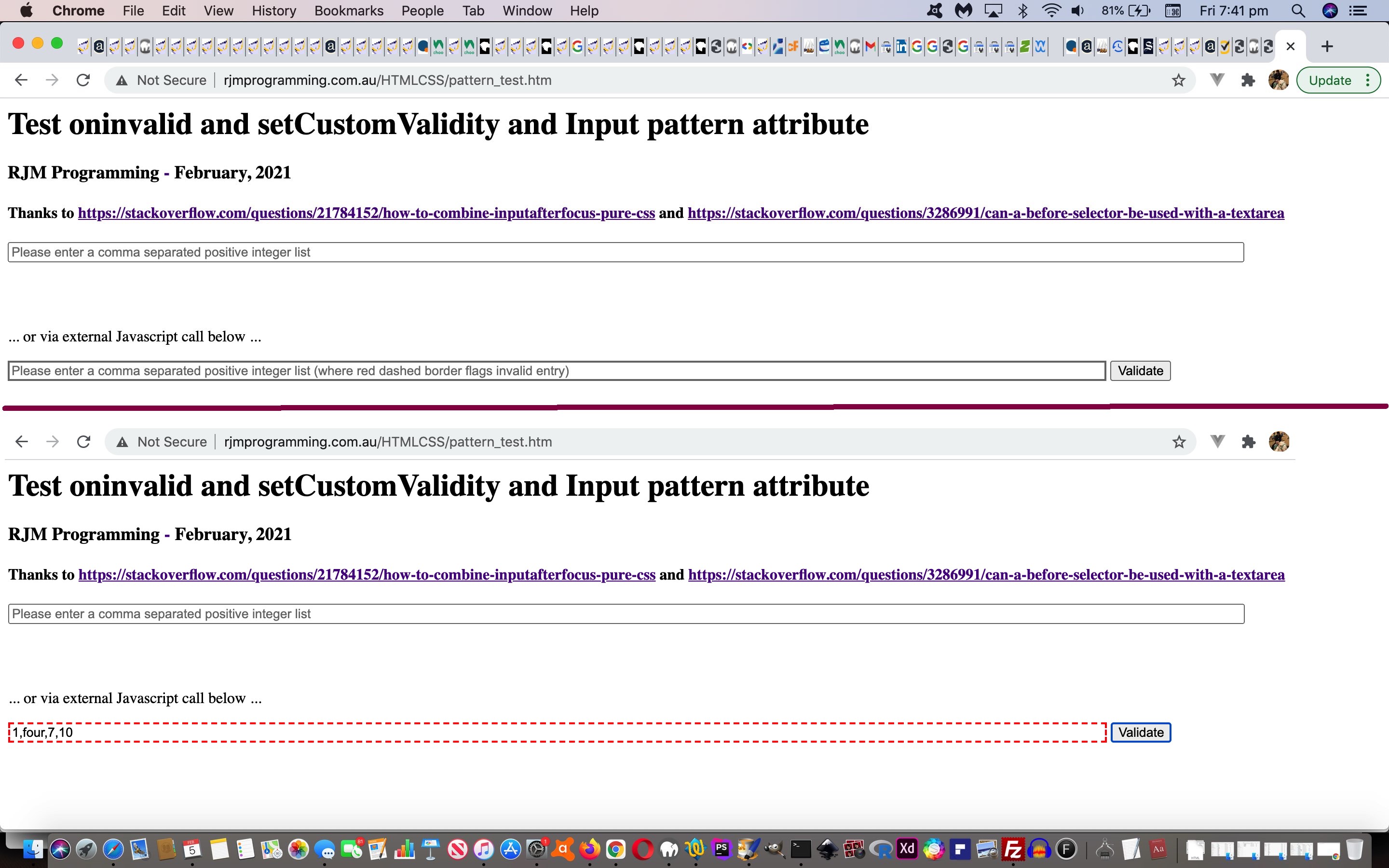 Javascript Oninvalid Event Form Validation Pattern setCustomValidity Tutorial