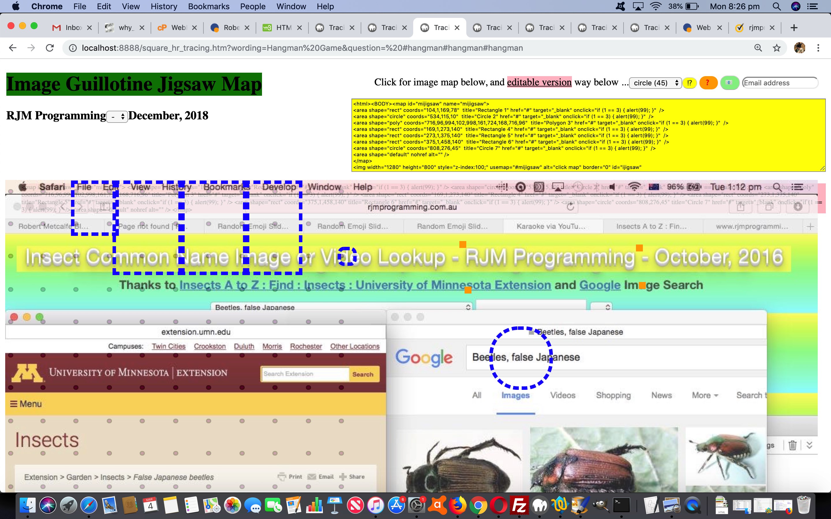 HTML Square Horizontal Rule Image Map Jigsaw Polygon Tutorial