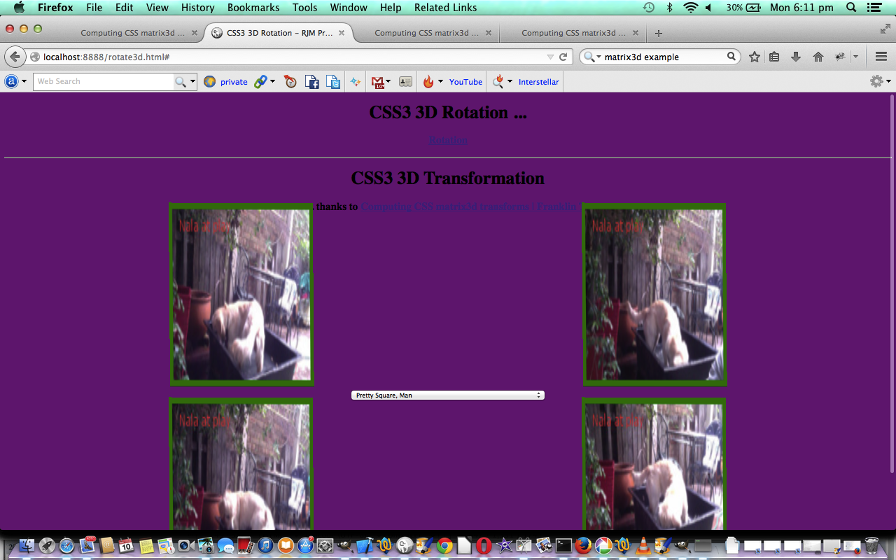 CSS3 3D Rotation and Transformation Primer Tutorial