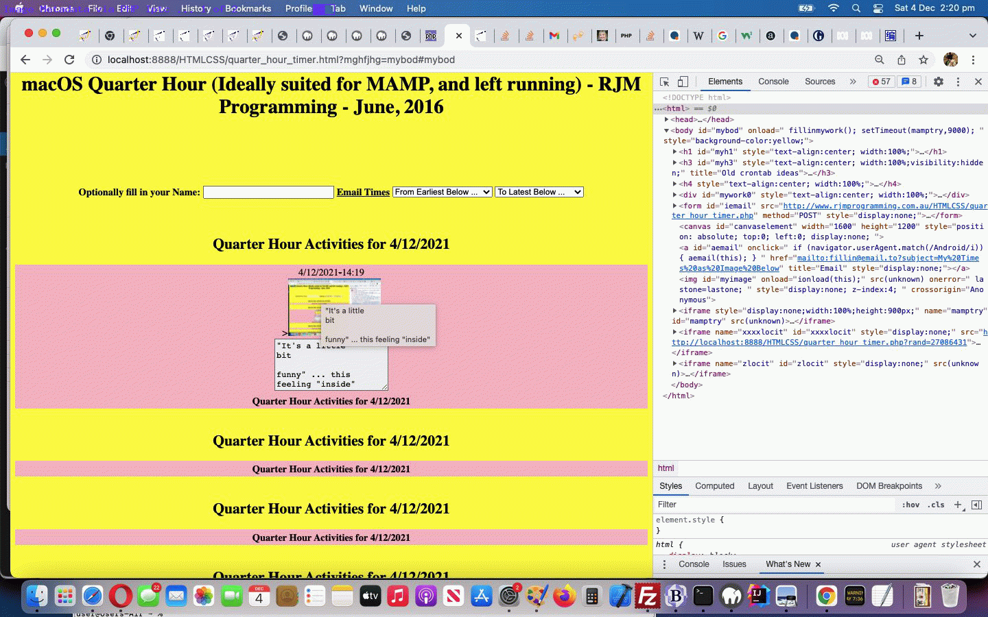 Mac OS MAMP Timekeeping Web Application PHP Image Metadata Tutorial