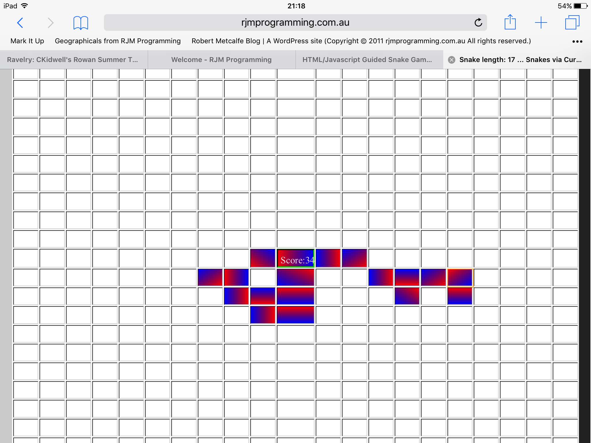 HTML/Javascript Guided Snake Game Drag and Drop Tutorial