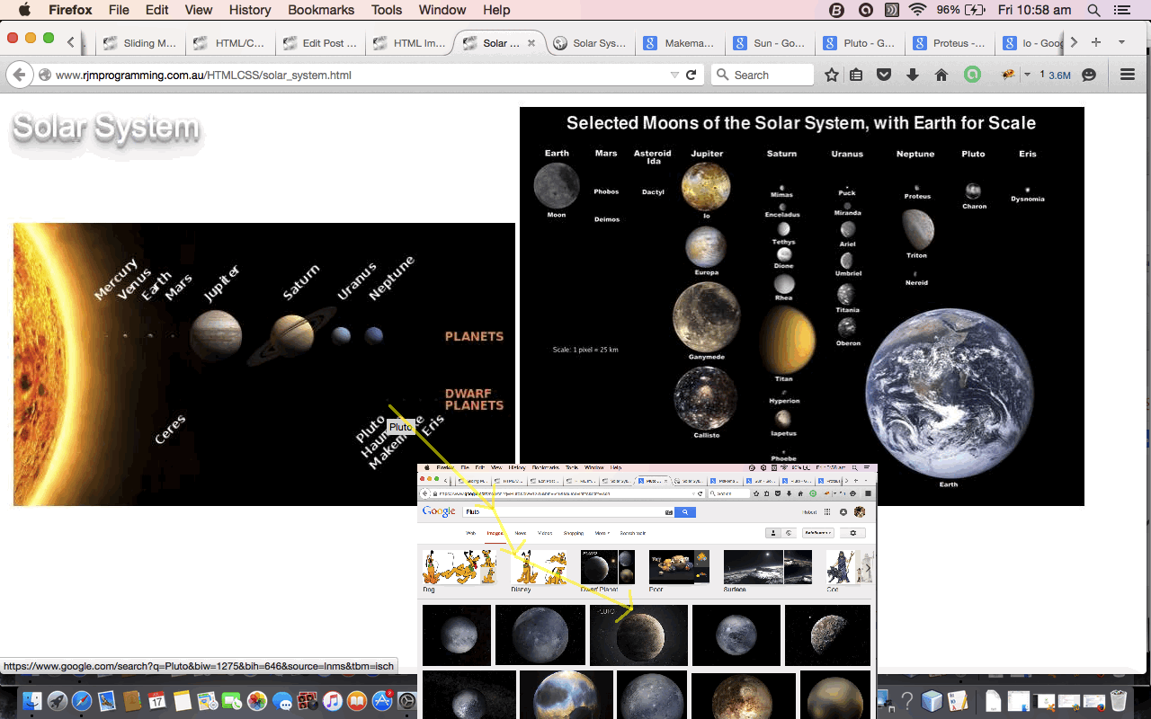 HTML Image Map Solar System Primer Tutorial
