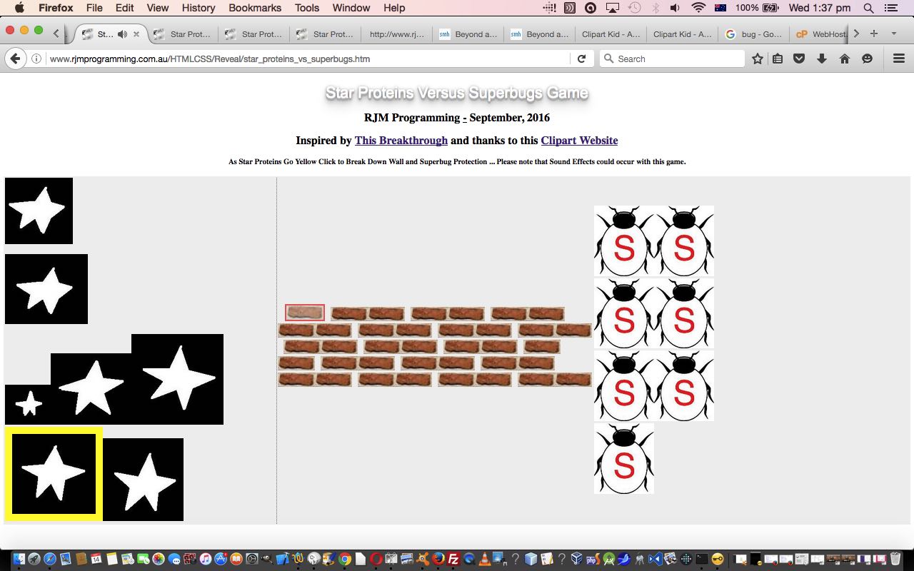 Star Proteins versus Superbugs Game OOP Tutorial