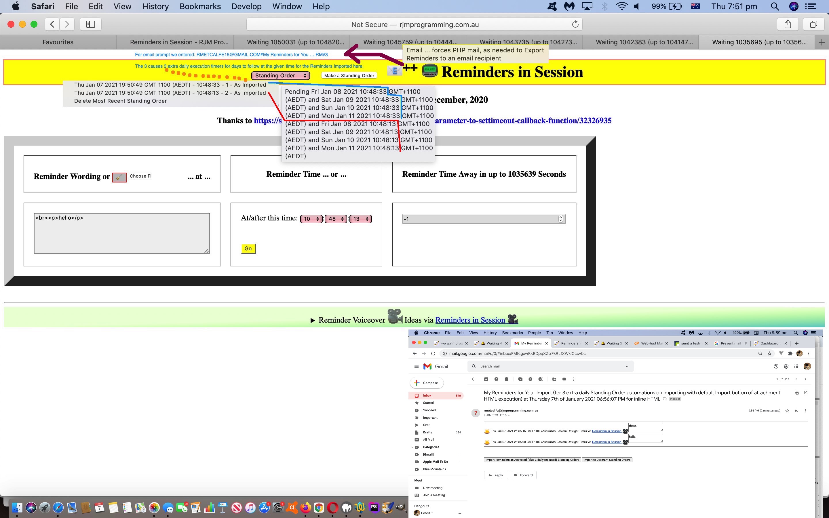 Dynamic Timer Web Browser Import TimeZone Tutorial