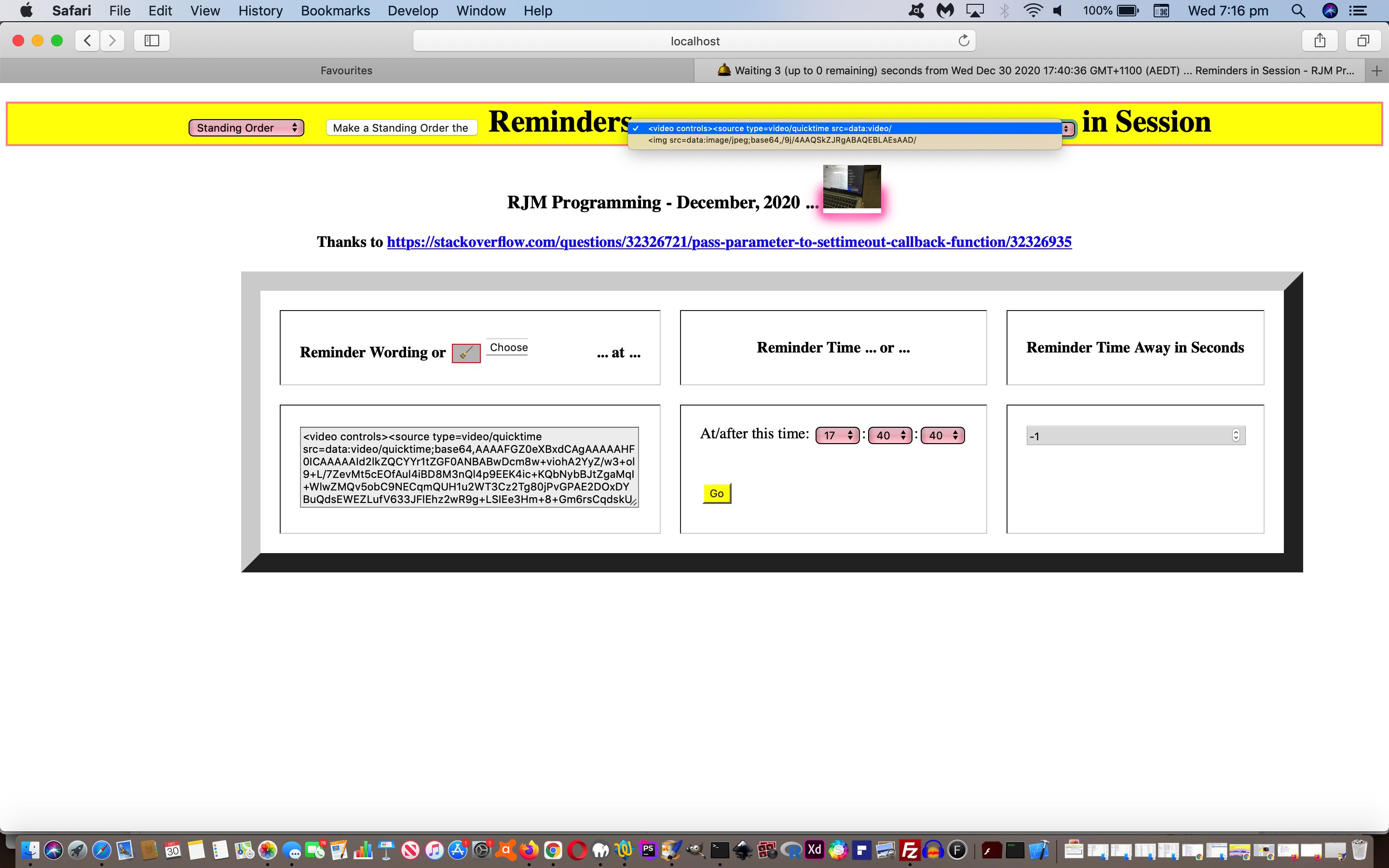 Dynamic Timer Web Browser Reminder Media Tutorial