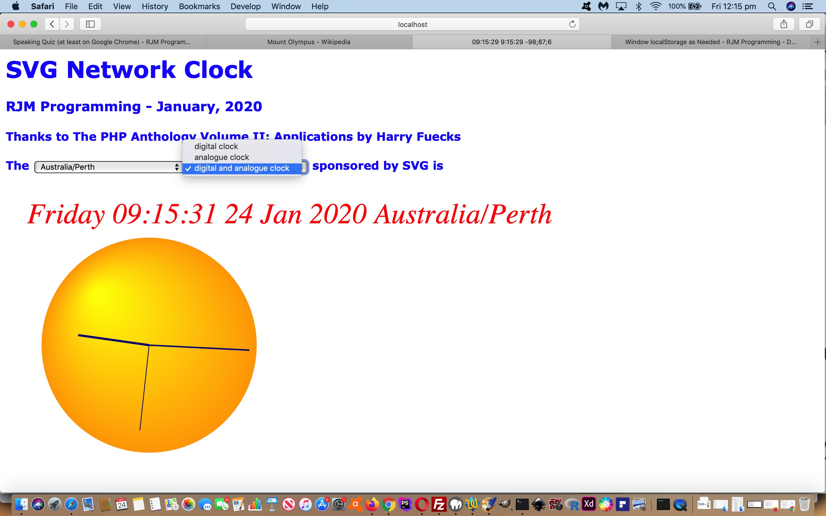 SVG Network Digital and Analogue Clock Tutorial