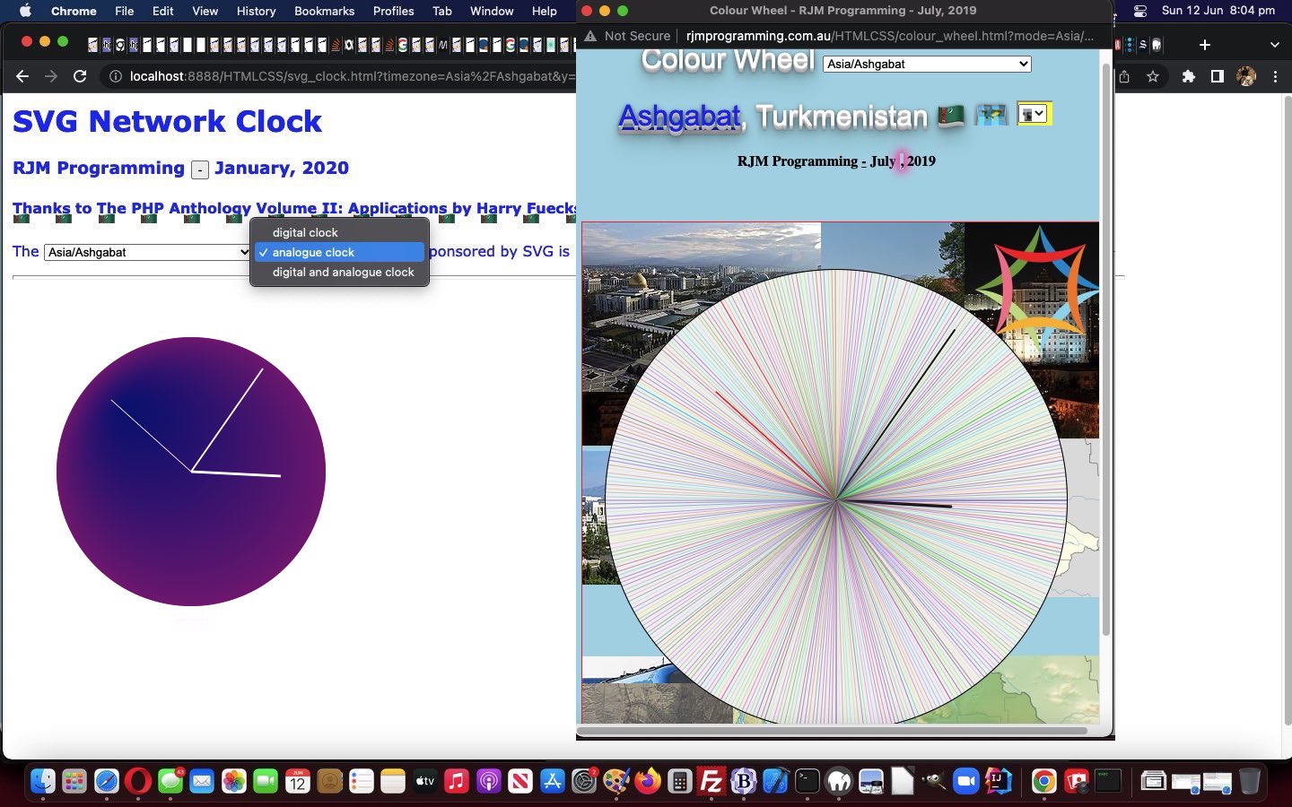 SVG Network Digital and Analogue Clock Interfacing Tutorial