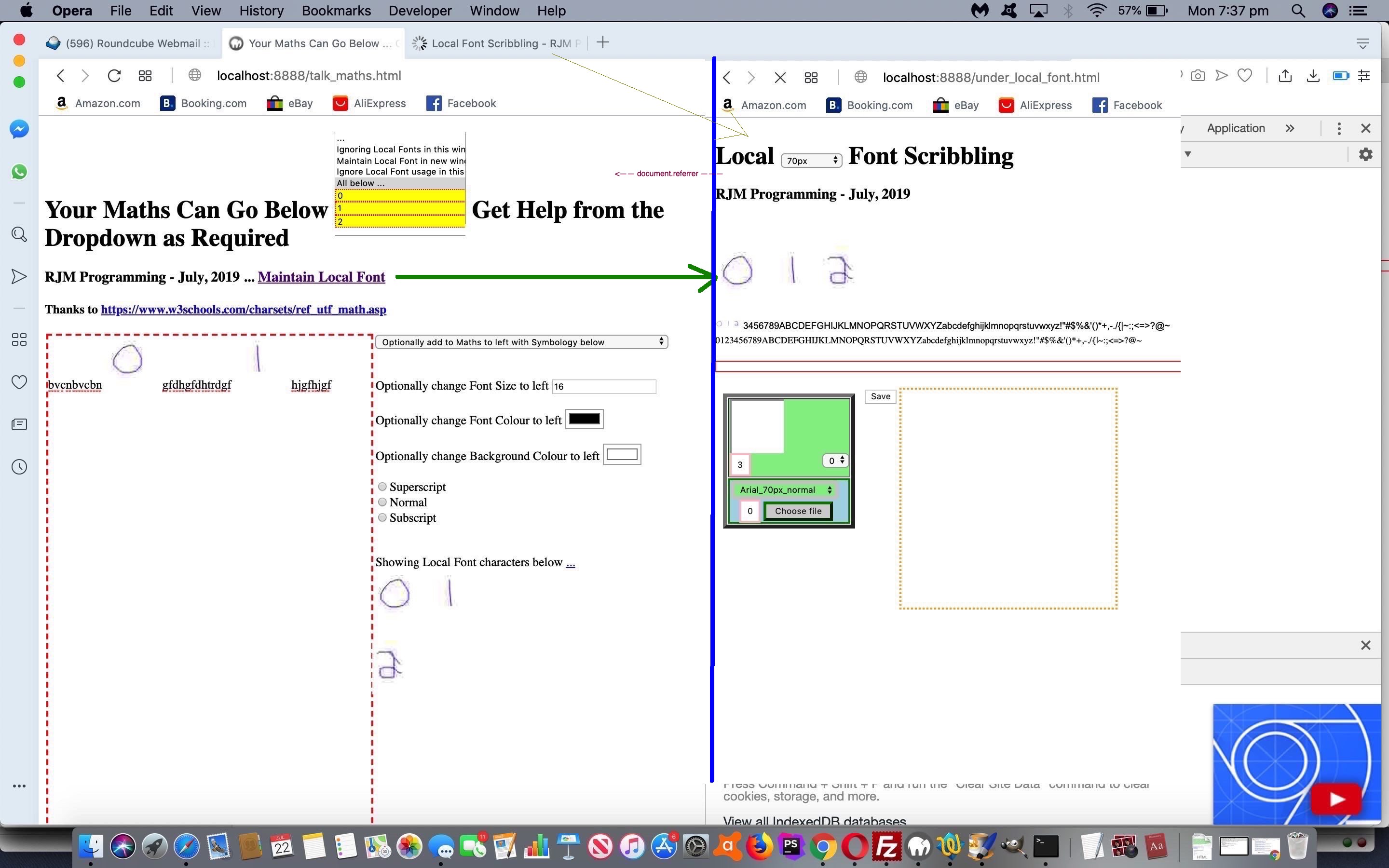 Maths Symbology via New Window Local Font Referrer Tutorial