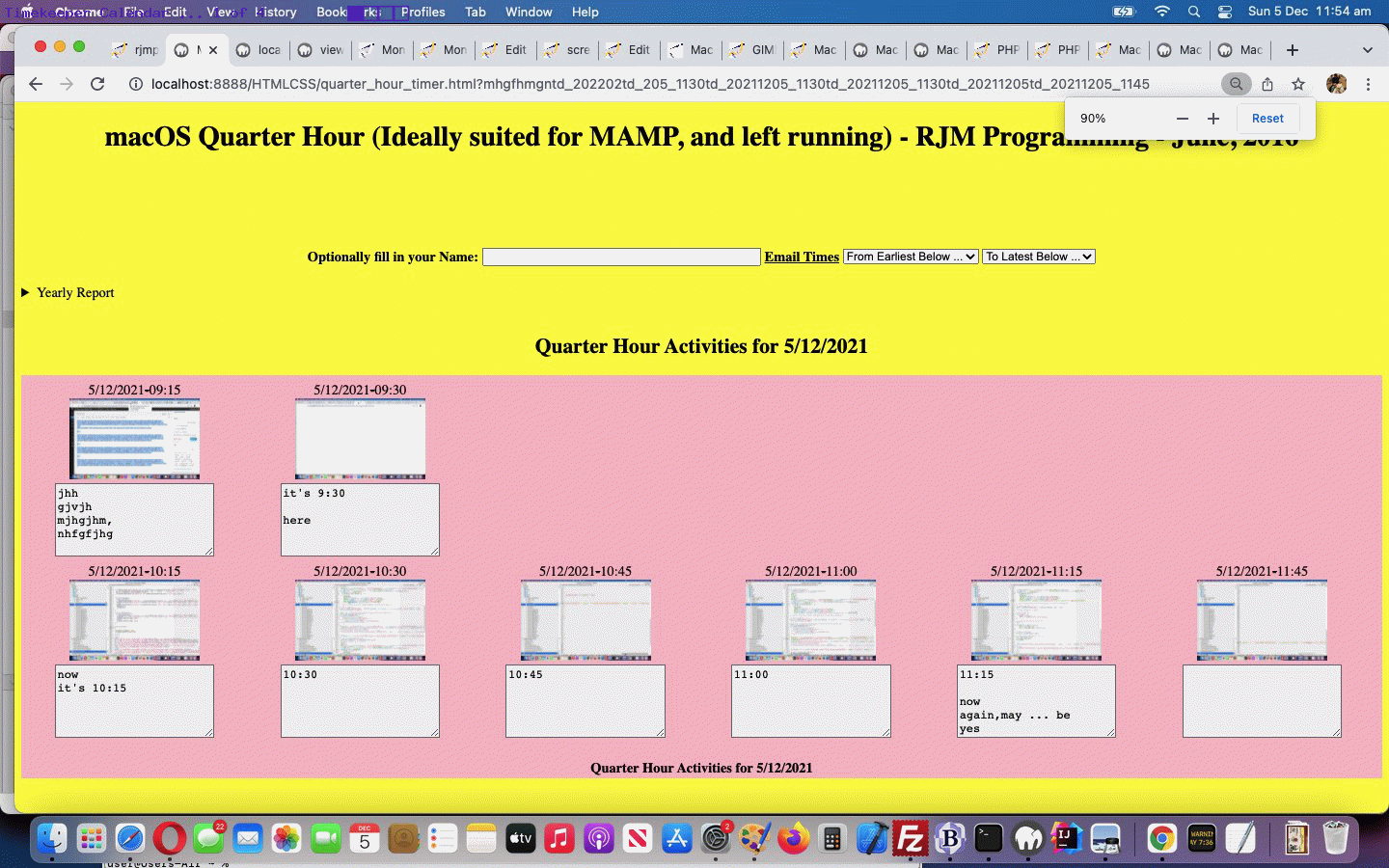 Mac OS MAMP Timekeeping Web Application PHP Calendar Tutorial