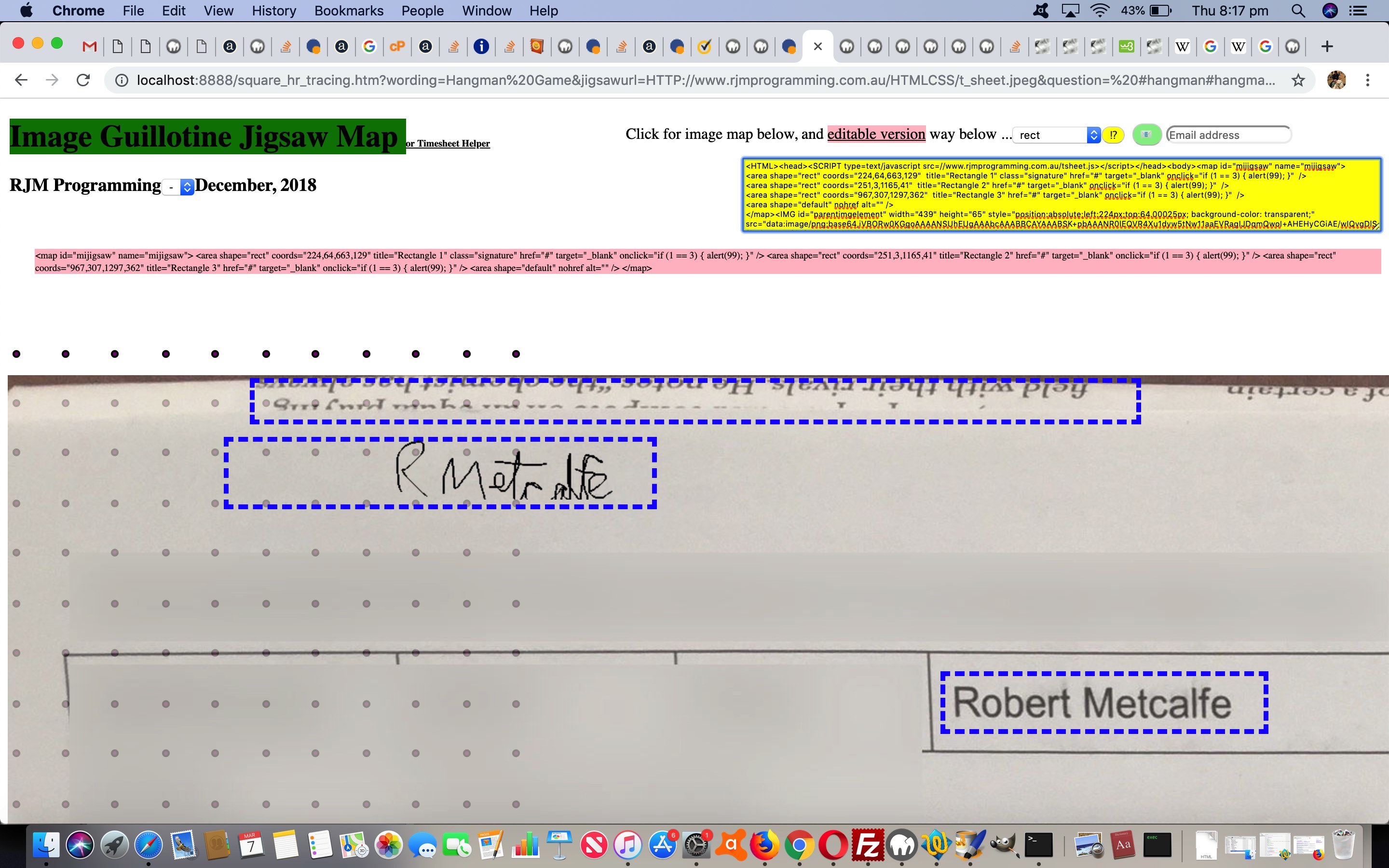 HTML Square Horizontal Rule Image Map Jigsaw Signature Tutorial