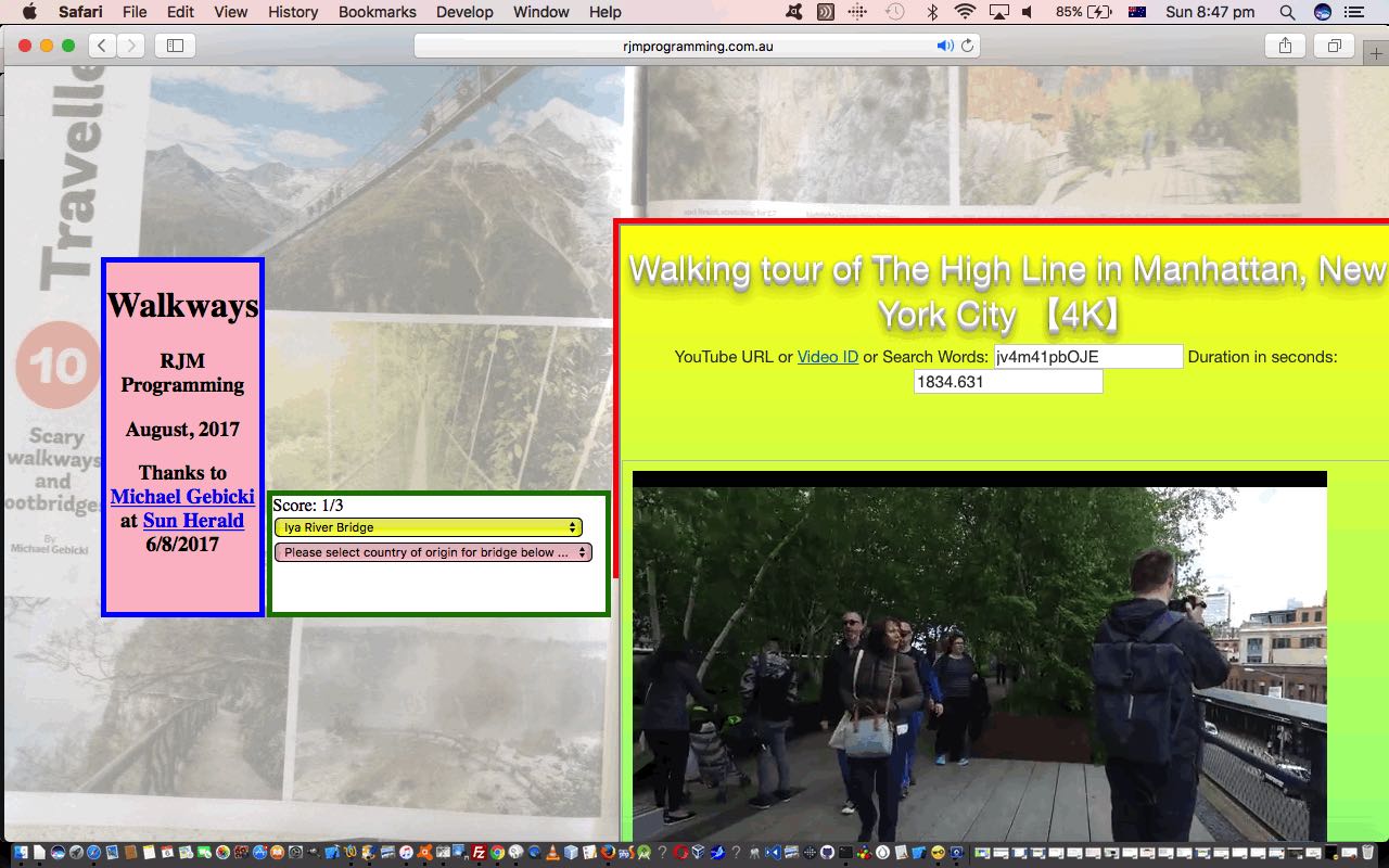 Walkways Quiz Game Primer Tutorial