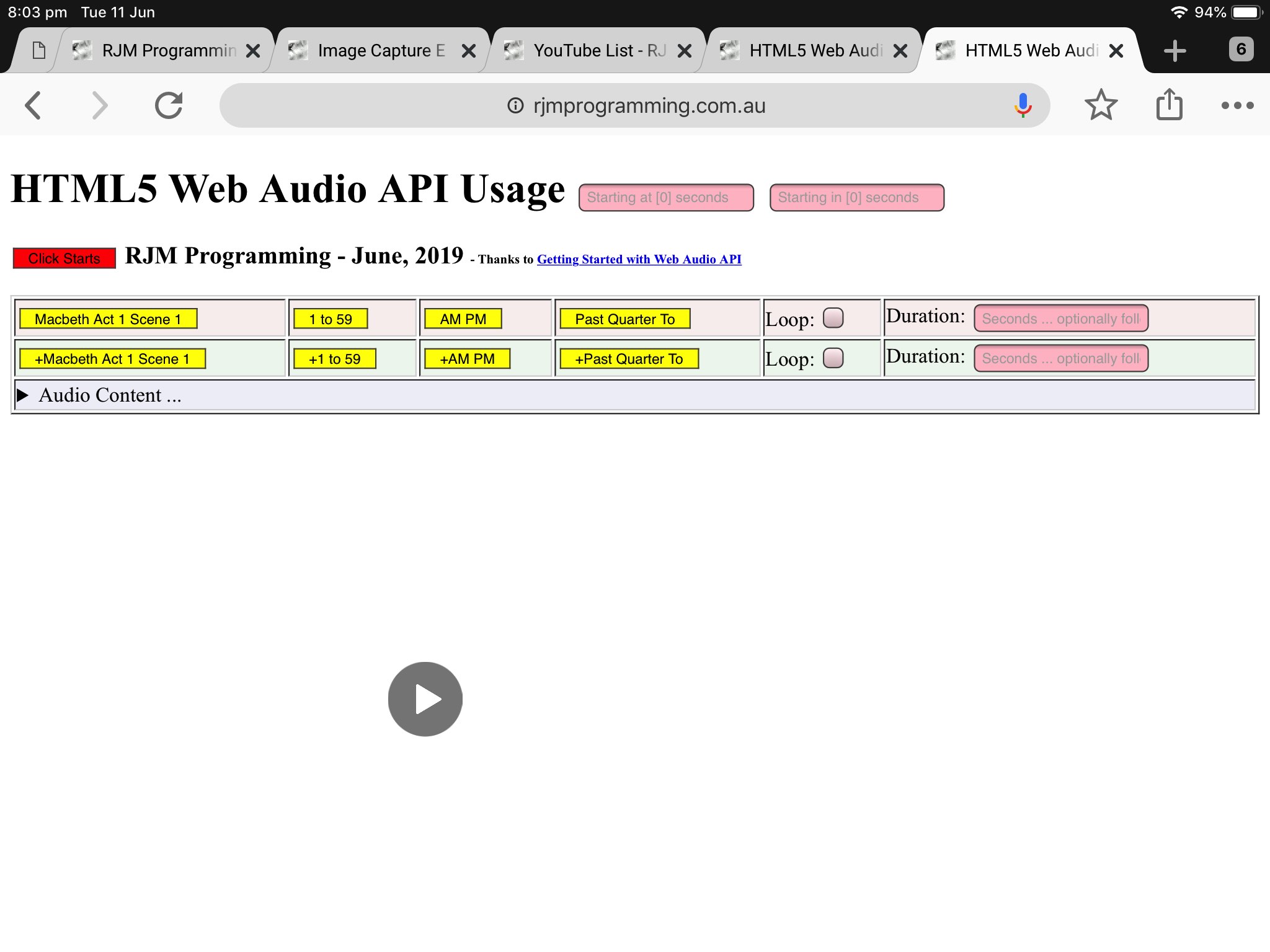 HTML5 Web Audio Mobile Tutorial