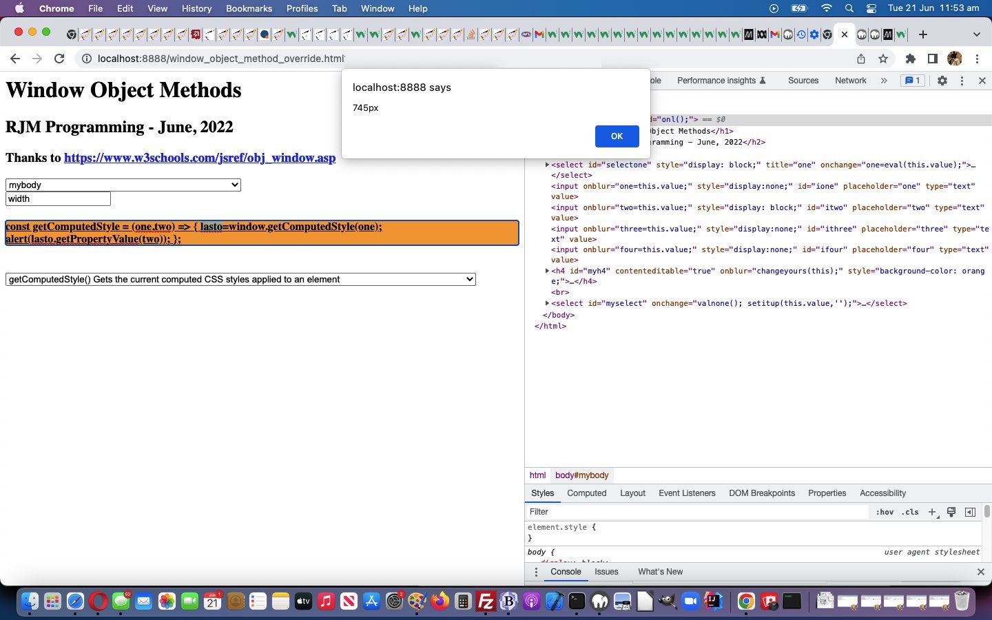 Window Object Method Override Return Values Tutorial