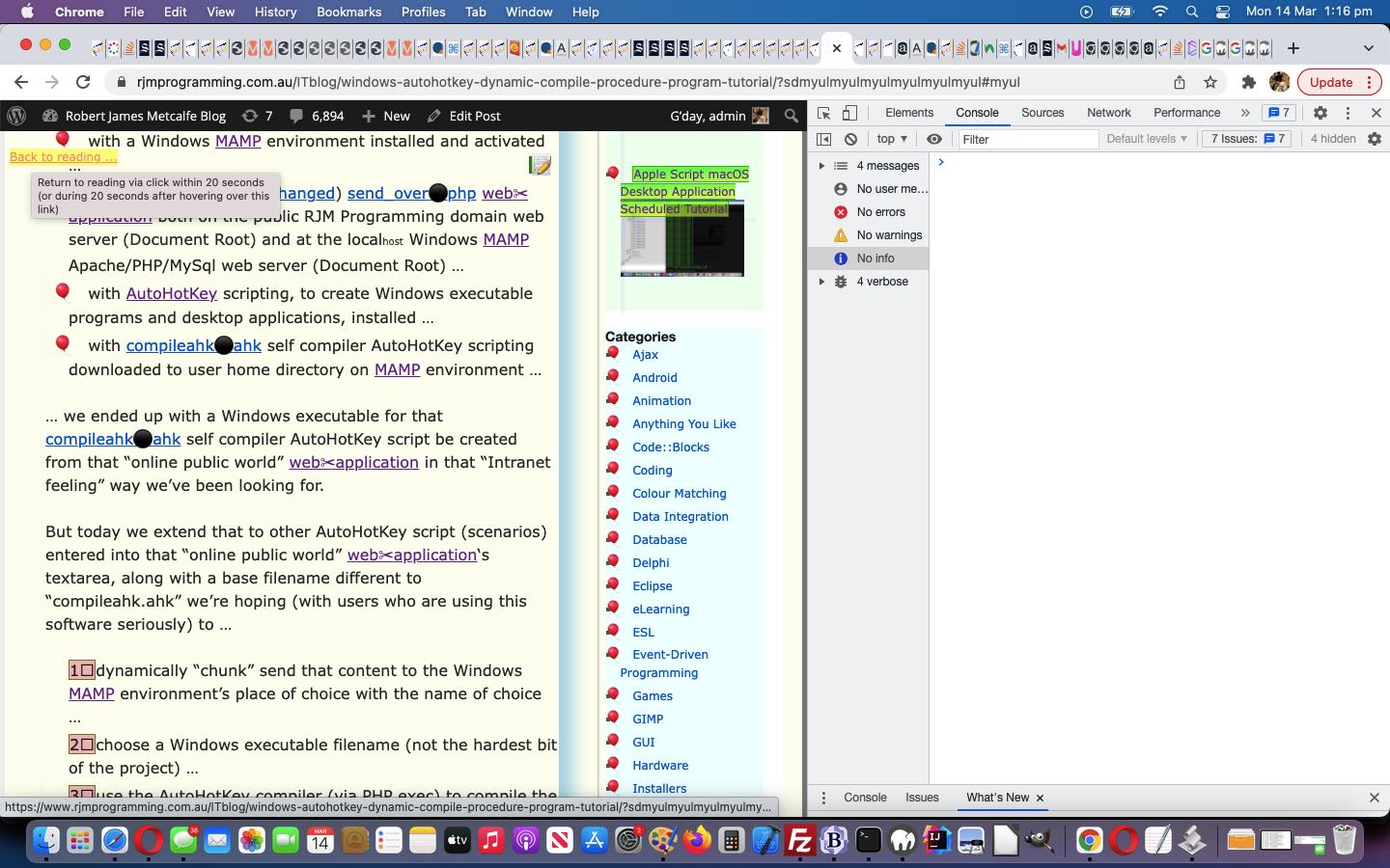 WordPress Blog Hashtag Navigation Return Onmouseover Tutorial