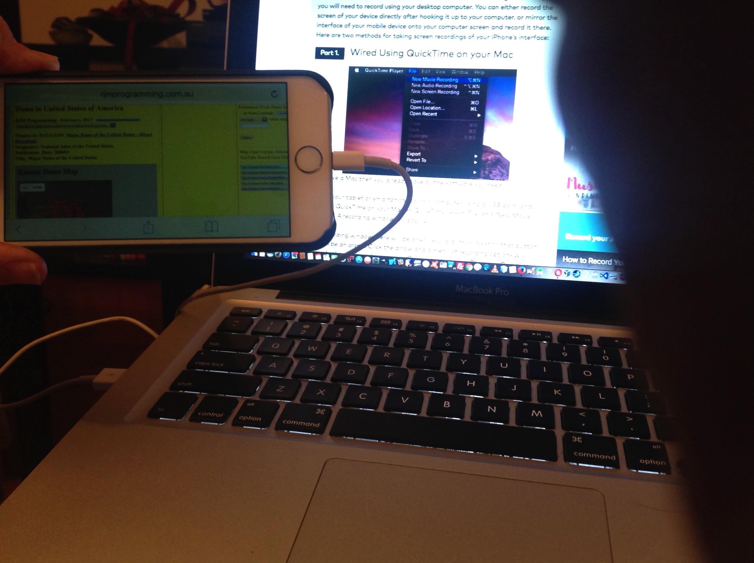 YouTube iPhone Screen Recording via QuickTime Player Primer Tutorial