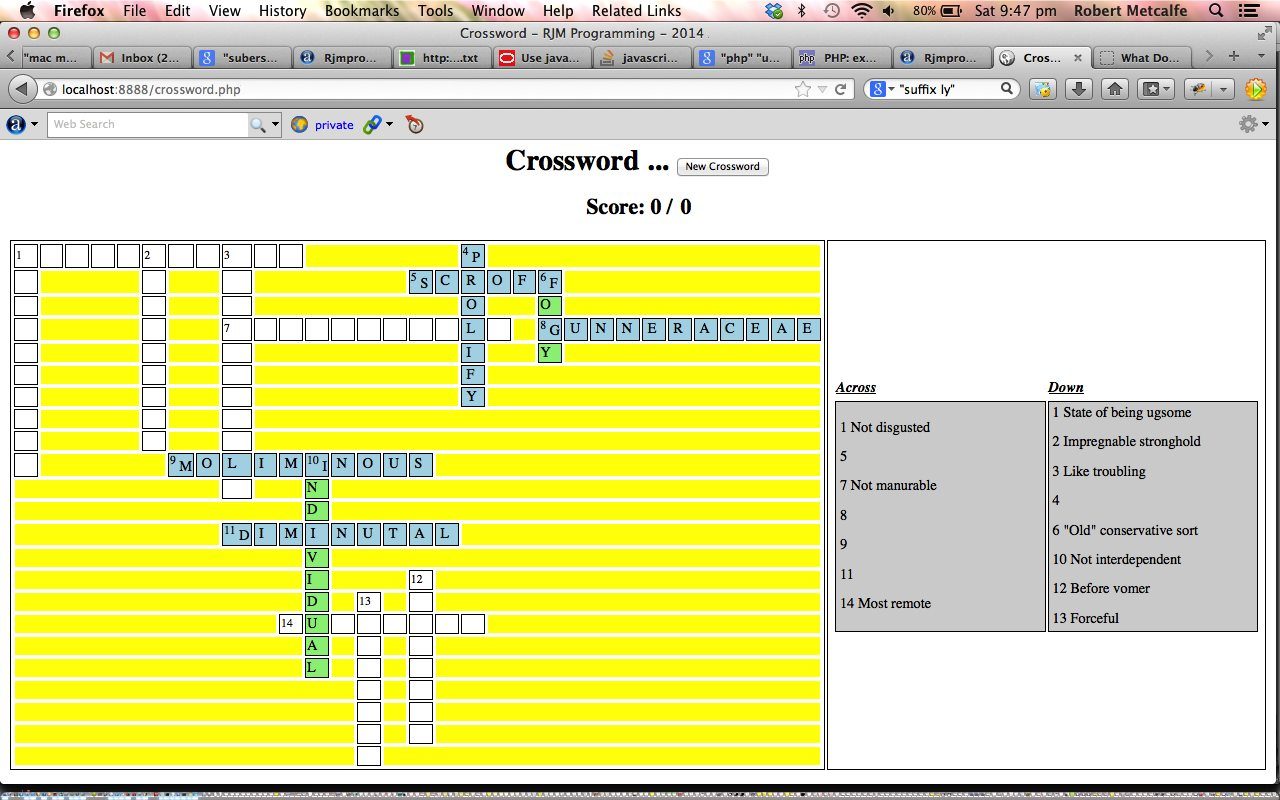 PHP Crossword Game Tutorial