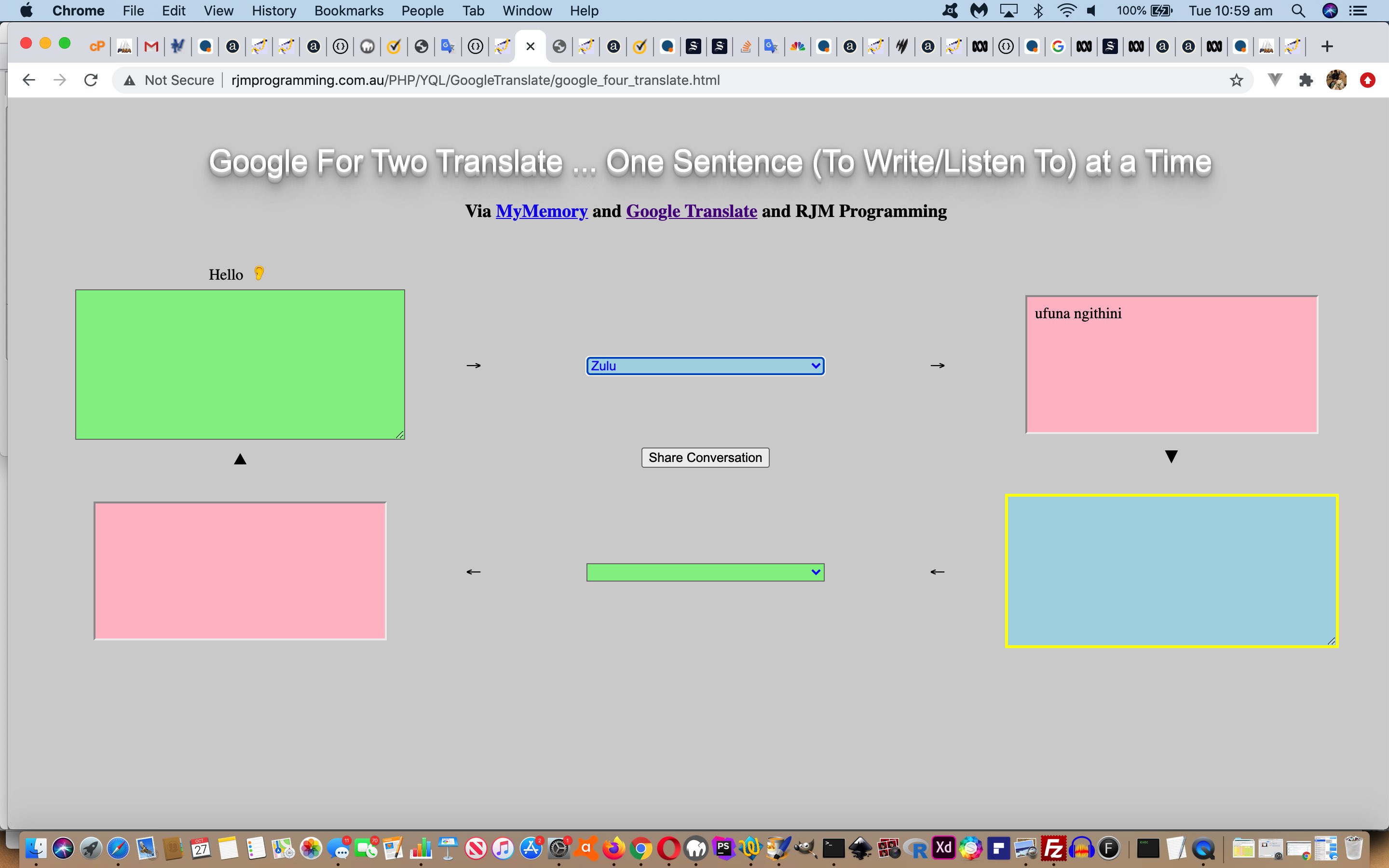 Google and MyMemory for Two Translate Share Revisit Tutorial