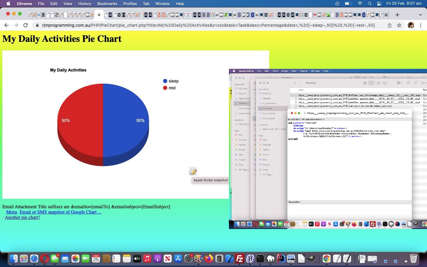 PHP Calls Windows and macOS Google Charts and Blog Tutorial