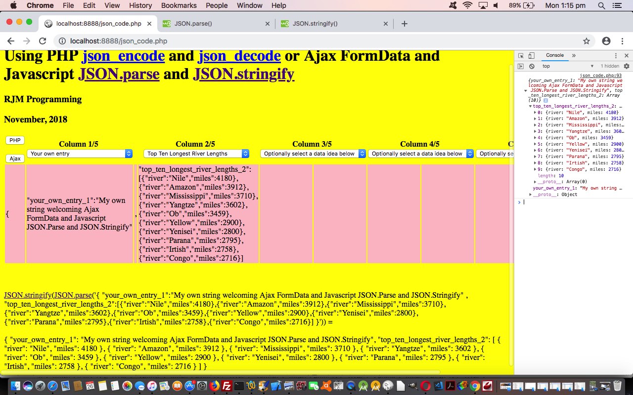 Ajax FormData Javascript JSON Parse and Stringify Primer Tutorial